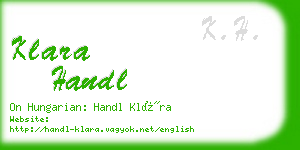 klara handl business card